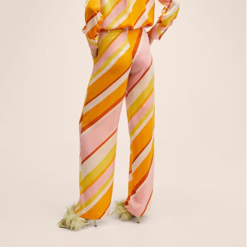 Mango Printed culottes Trouser Pants Size 2 - Picture 2 of 5